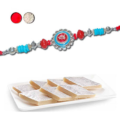 "Rakhi - ZR-5520 A (Single Rakhi), 250gms of Kaju Kathili - Click here to View more details about this Product